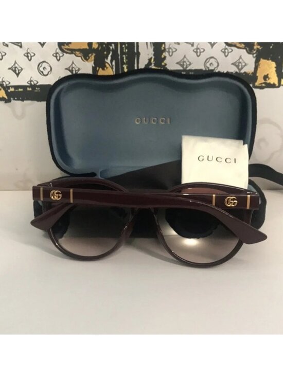 New Authentic Gucci GG0636SK 003 Brown Gradient Cat-Eye Sunglasses main image 9